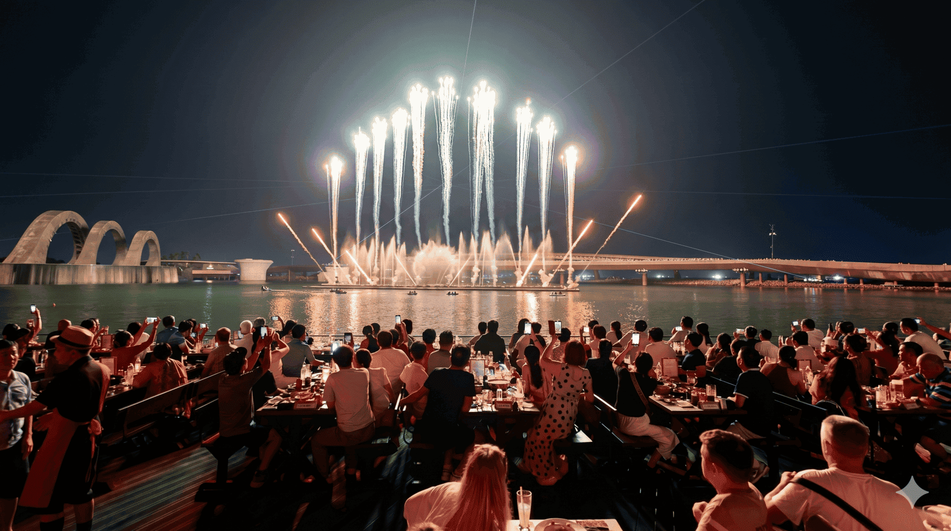 Thưởng thức show diễn nghệ thuật đa phương tiện Kiss Of The Sea đẳng cấp thế giới ngay sát thềm căn hộ The Sunset của bạn.
